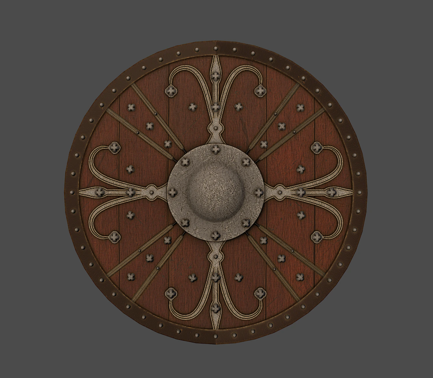 ornamented shield 3D Model .c4d .max .obj .3ds .fbx .stl .blend 