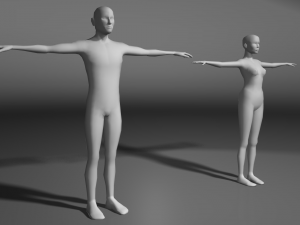 base human meshes regular body type pack 3D Модель