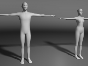 base human meshes regular body type pack 3D Модель