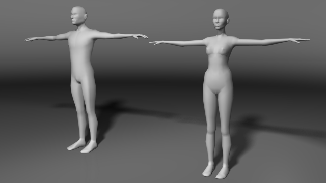 base human meshes regular body type pack 3D Модель .c4d .max .obj .3ds .fbx .stl .blend 