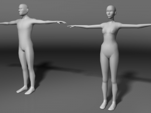 base human meshes regular body type pack 3D Model