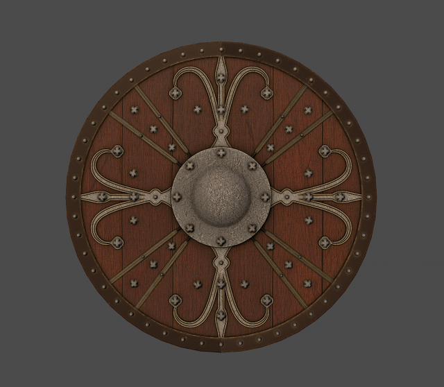 ornamented shield 3D Model .c4d .max .obj .3ds .fbx .stl .blend 