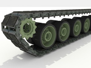 military tank tracks and wheels 3D-Modell