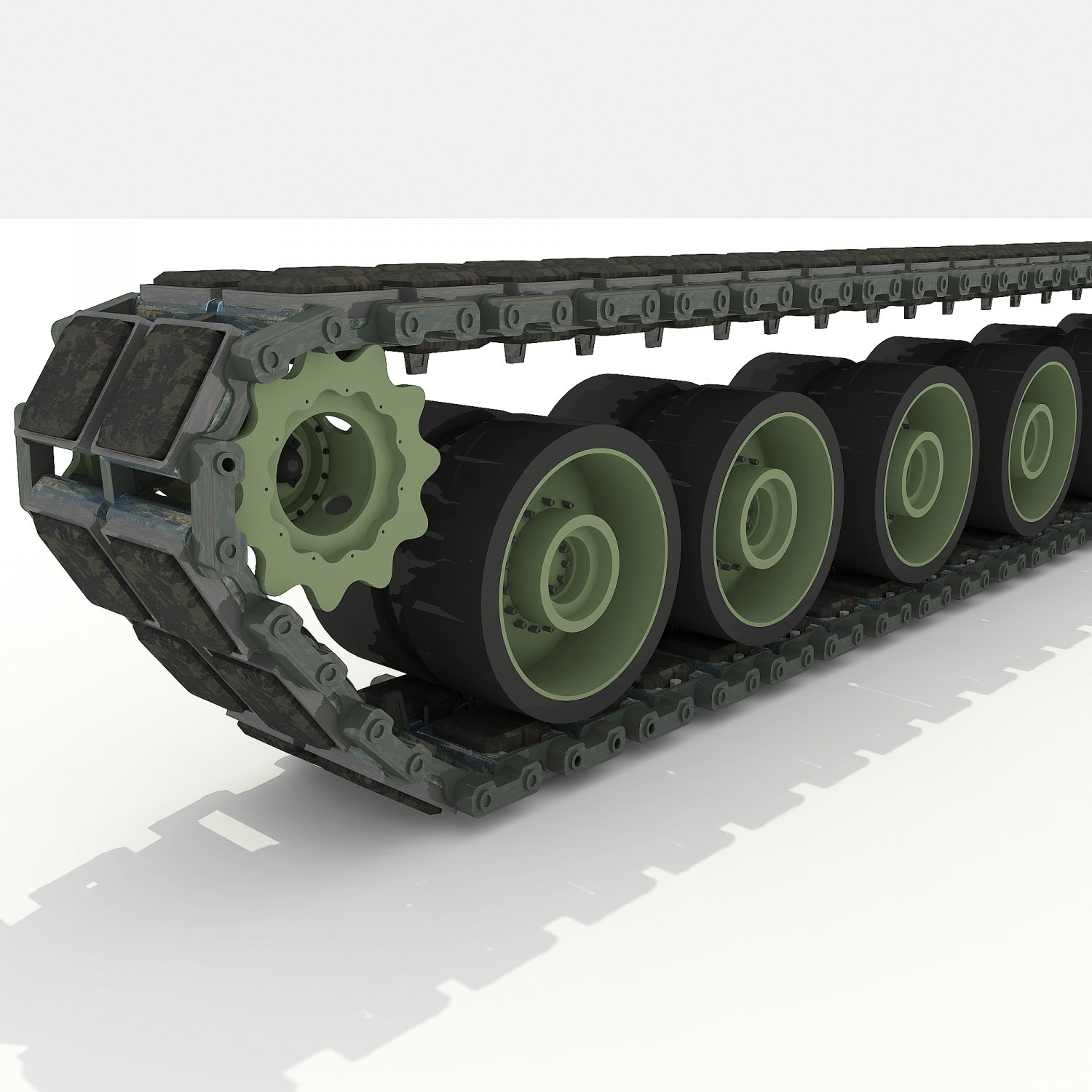 Military Tank Tracks and Wheels 3D Model in Tank 3DExport