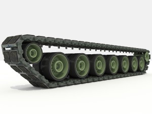 military tank tracks and wheels 3D-Modell