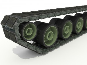 military tank tracks and wheels 3D-Modell