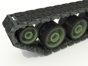 military tank tracks and wheels 3D-Modell