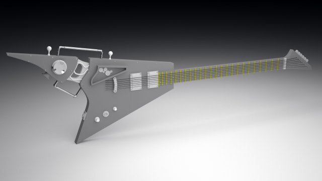 guitar style simpank highpoly 3D Model .c4d .max .obj .3ds .fbx .stl .blend 