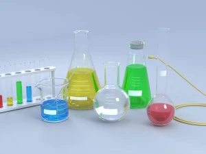 chemical laboratory glassware set 3D Model