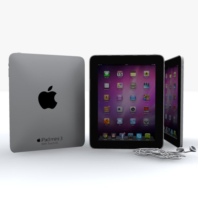 ipad mini ii 3D Model .c4d .max .obj .3ds .fbx .stl .blend 