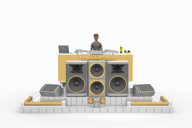 dj stage set lhsp 3D-Modell .c4d .max .obj .3ds .fbx .stl .blend 