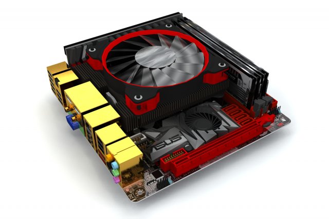 asus rog maximus viii gaming impact 3D Model .c4d .max .obj .3ds .fbx .stl .blend 