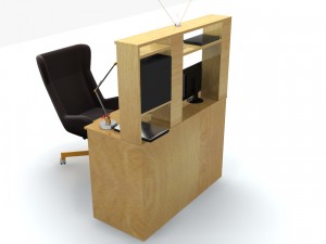 desk set working computer 3D Model