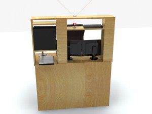 desk set working computer 3D Model