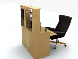 desk set working computer 3D Model