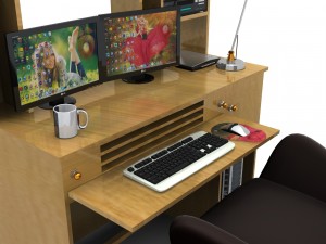 desk set working computer 3D Model