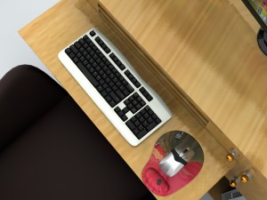 desk set working computer 3D Model