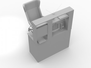 desk set working computer 3D Model