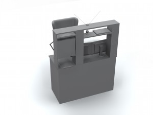 desk set working computer 3D Model