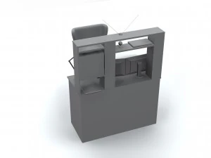 desk set working computer 3D Model
