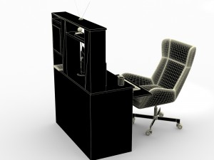 desk set working computer 3D Model