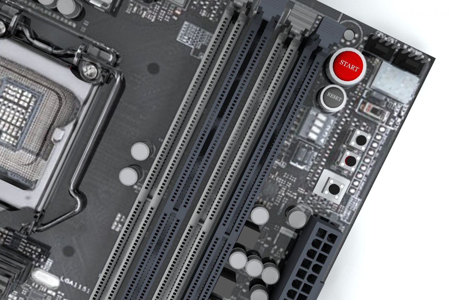 Материнская плата 3d модель. ASUS Maximus VIII extreme.