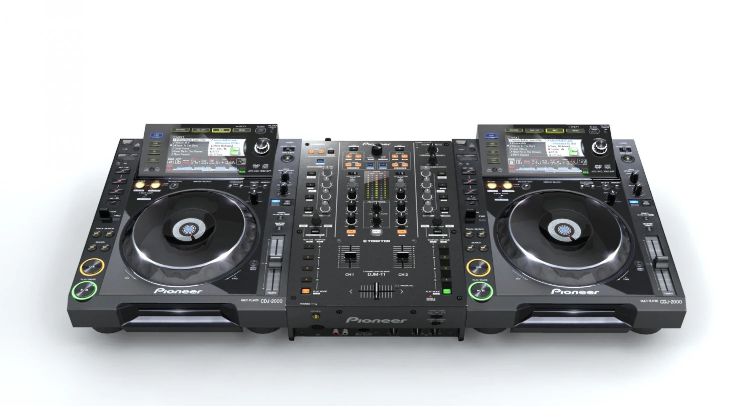 pioneer djm t1 cdj 2000 3D Model .c4d .max .obj .3ds .fbx .stl .blend 