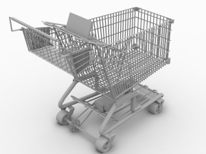 digital shopping cart Model 3D
