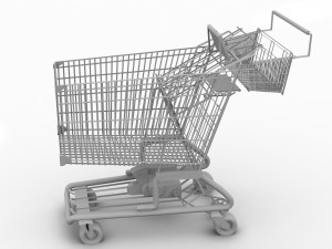 digital shopping cart Model 3D