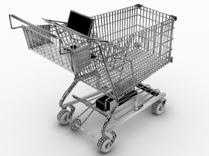 digital shopping cart Model 3D
