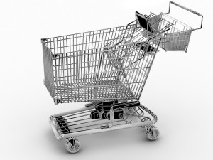 digital shopping cart Model 3D