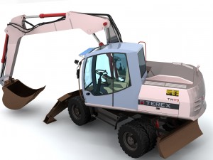 terex tw 170 excavator 3D 모델