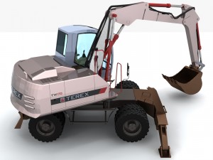 terex tw 170 excavator 3D 모델