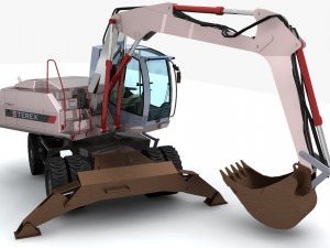 terex tw 170 excavator 3D 모델