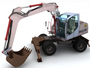 terex tw 170 excavator 3D 모델