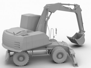 terex tw 170 excavator 3D 모델