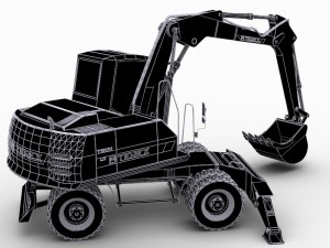 terex tw 170 excavator 3D 모델