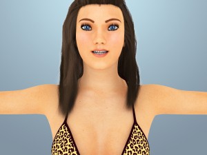 sarah full body rigged biped plus custom bones Modelo 3D