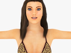 sarah full body rigged biped plus custom bones Model 3D