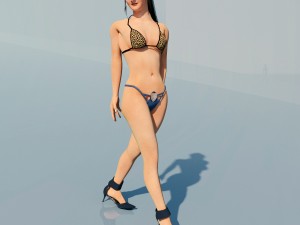 sarah full body rigged biped plus custom bones Model 3D