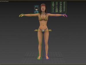 sarah full body rigged biped plus custom bones Model 3D