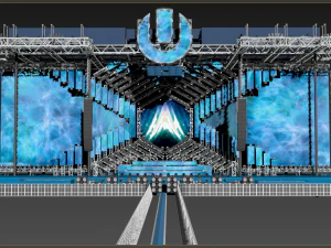 umf- ultra music festiwal miami gł&oacute;wna scena 2018 pionier djm Model 3D