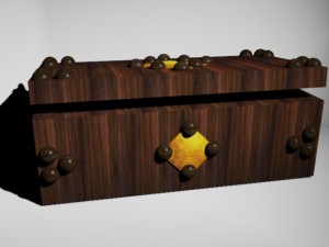 low poly old box 3D Model