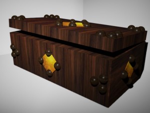 low poly old box 3D Model
