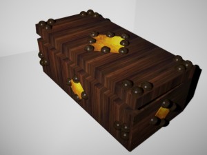 low poly old box 3D Model