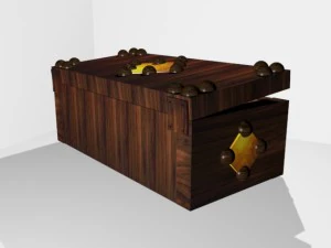 низькому полі стара коробка 3D Модель