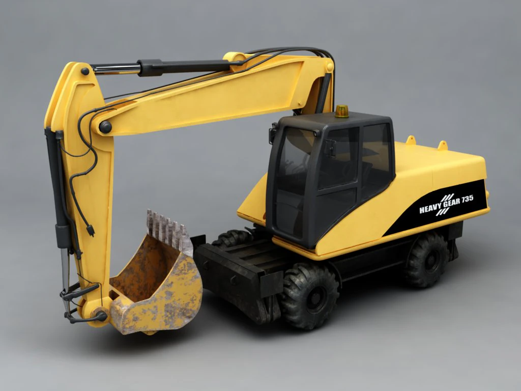 excavator 3D Model .c4d .max .obj .3ds .fbx .stl .blend