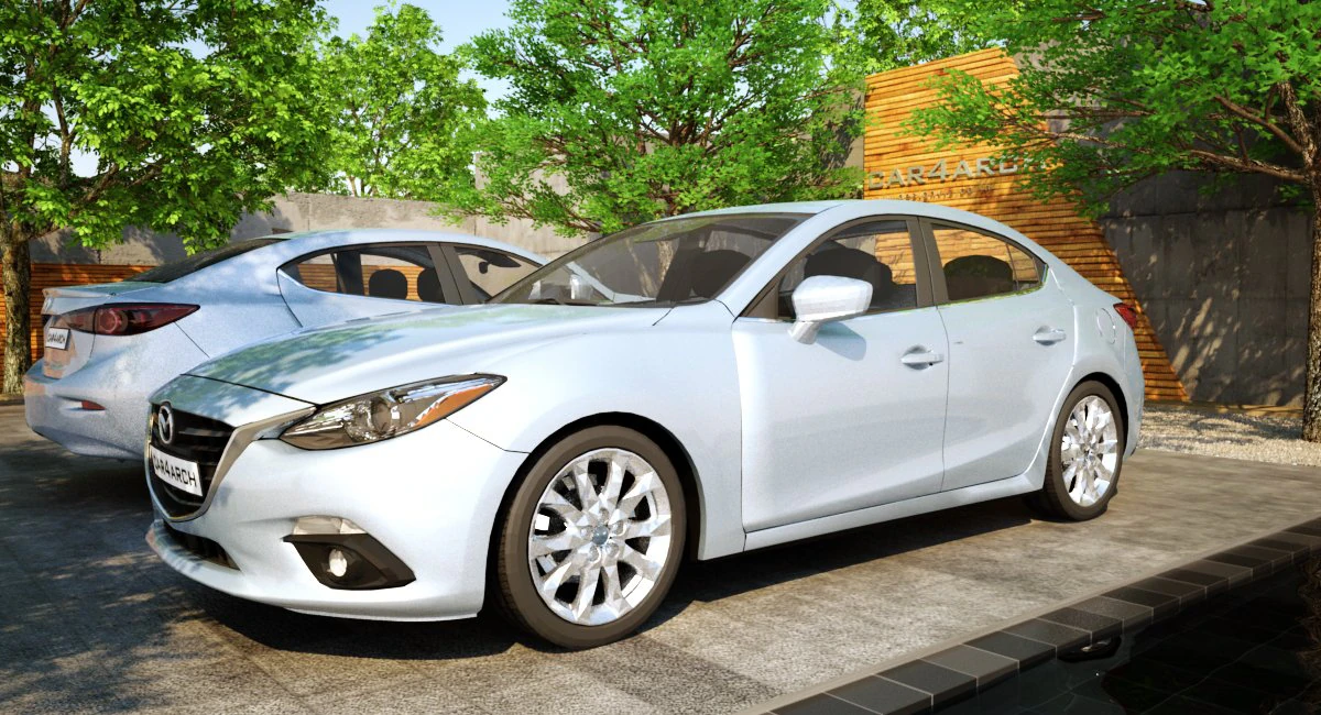 mazda 3 sedan car4arch vol1 3D Model .c4d .max .obj .3ds .fbx .stl .blend 