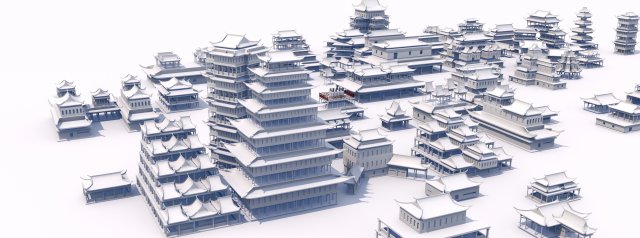 chinesecitypack 3D Model .c4d .max .obj .3ds .fbx .stl .blend 