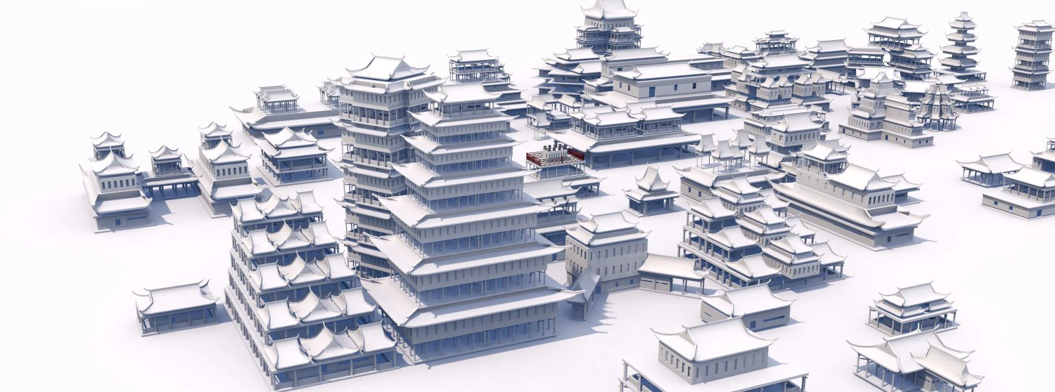 chinesecitypack 3D Model .c4d .max .obj .3ds .fbx .stl .blend 